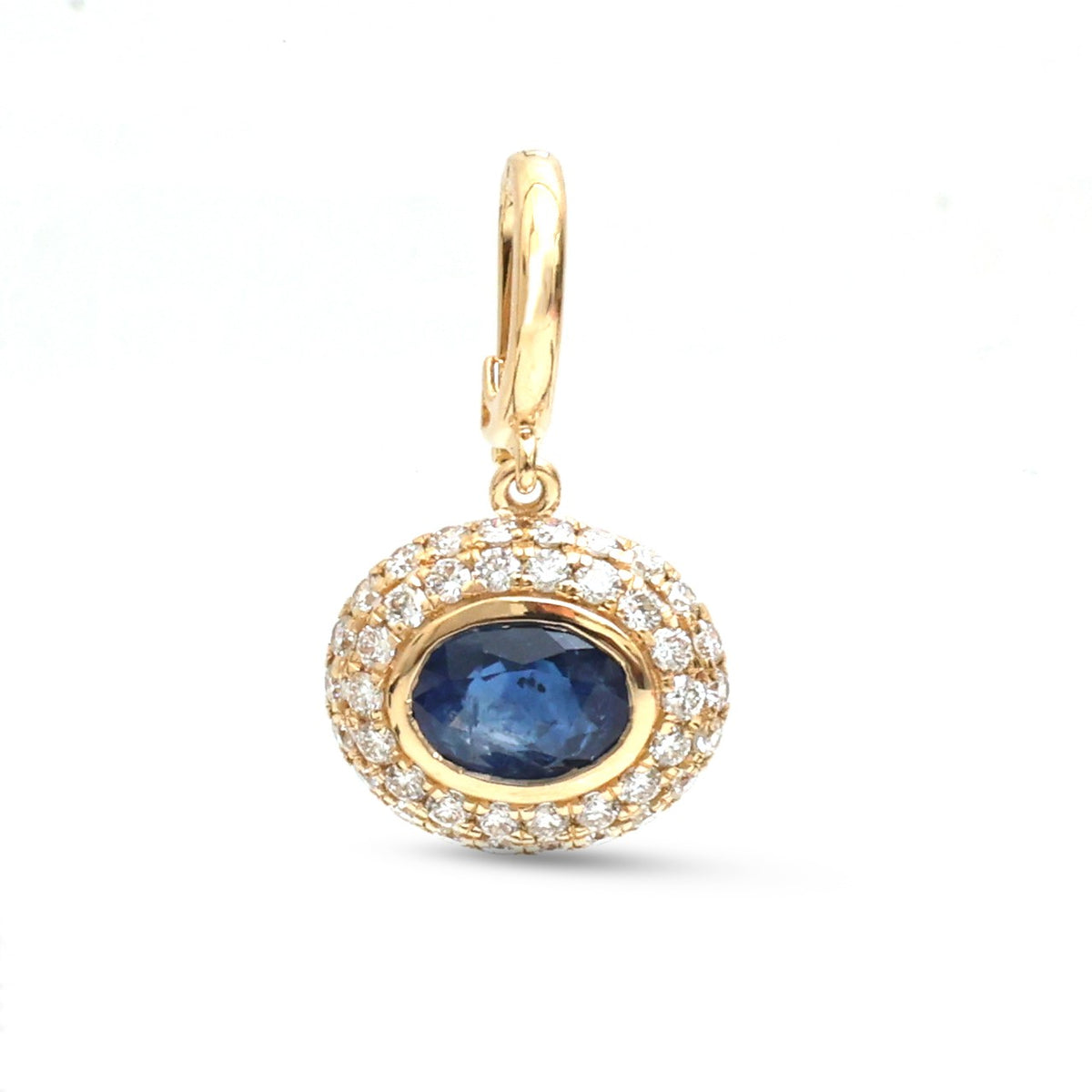 Blue Sapphire Diamond Pendant