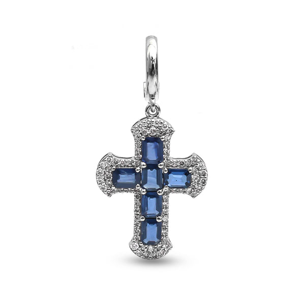 Blue Sapphire Diamond Pendant