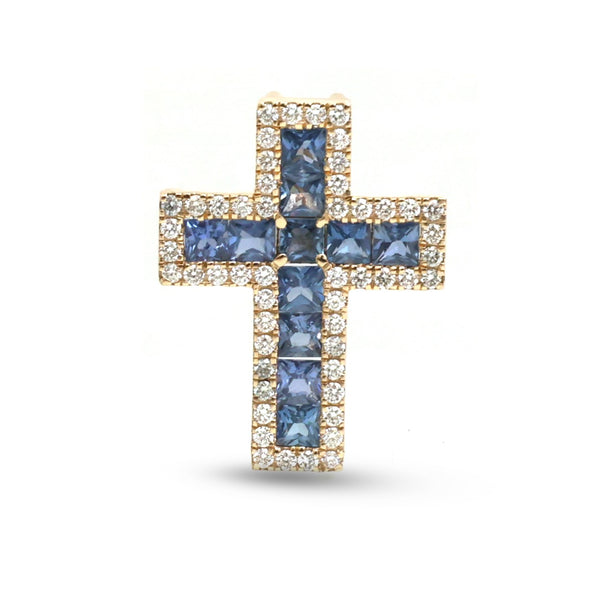 Blue Sapphire Diamond Pendant