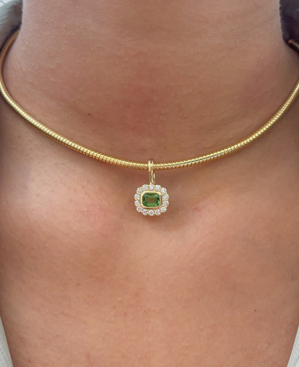 Tourmaline Mix Diamond Pendant