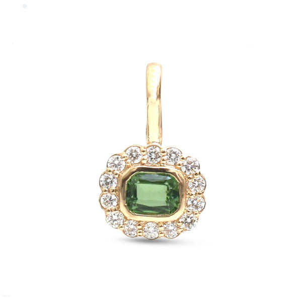 Tourmaline Mix Diamond Pendant