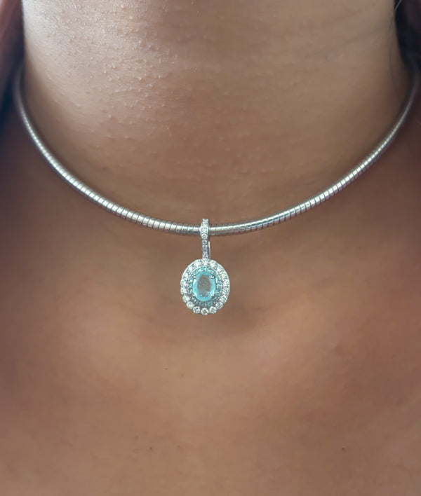 Paraiba Tourmaline Diamond Pendant
