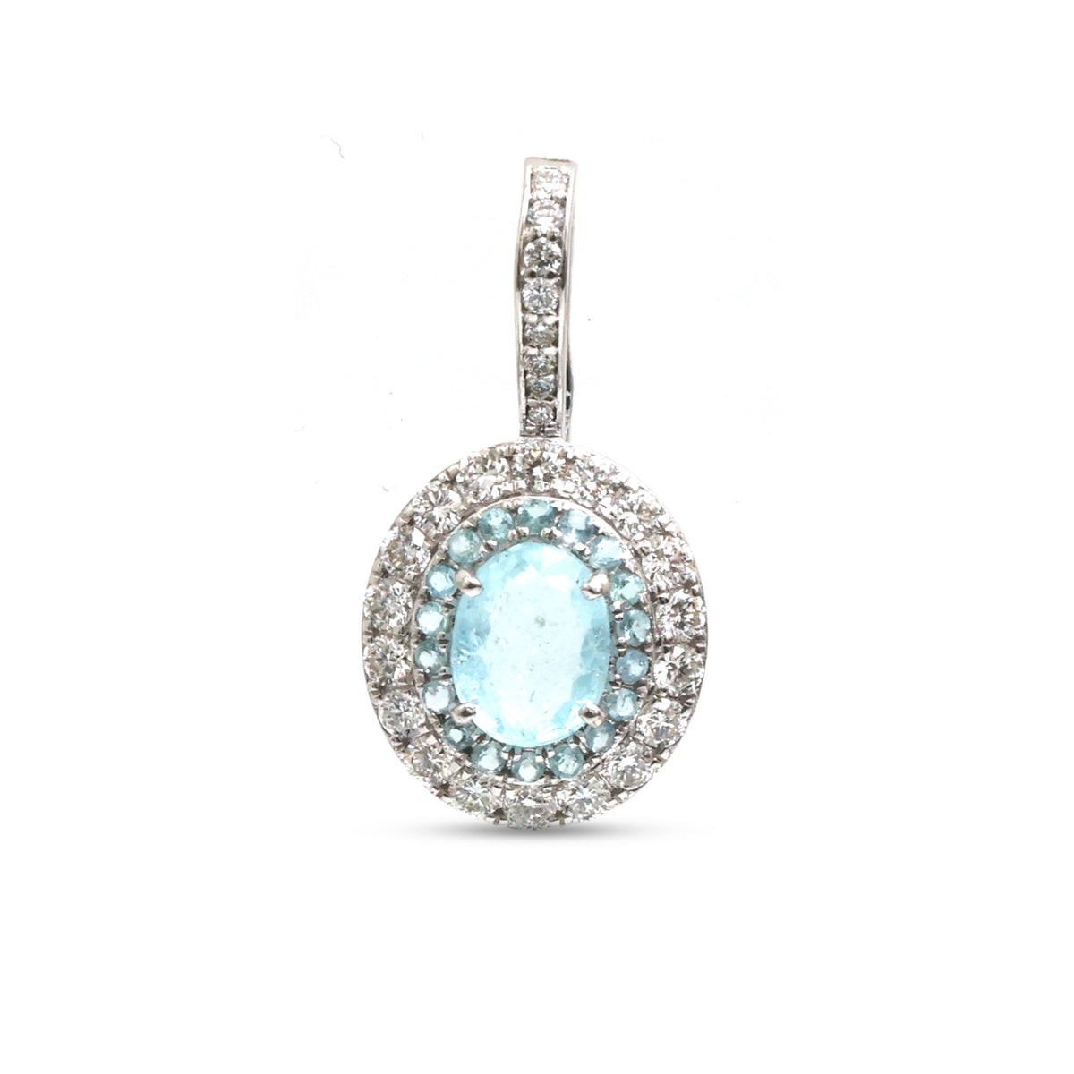 Paraiba Tourmaline Diamond Pendant