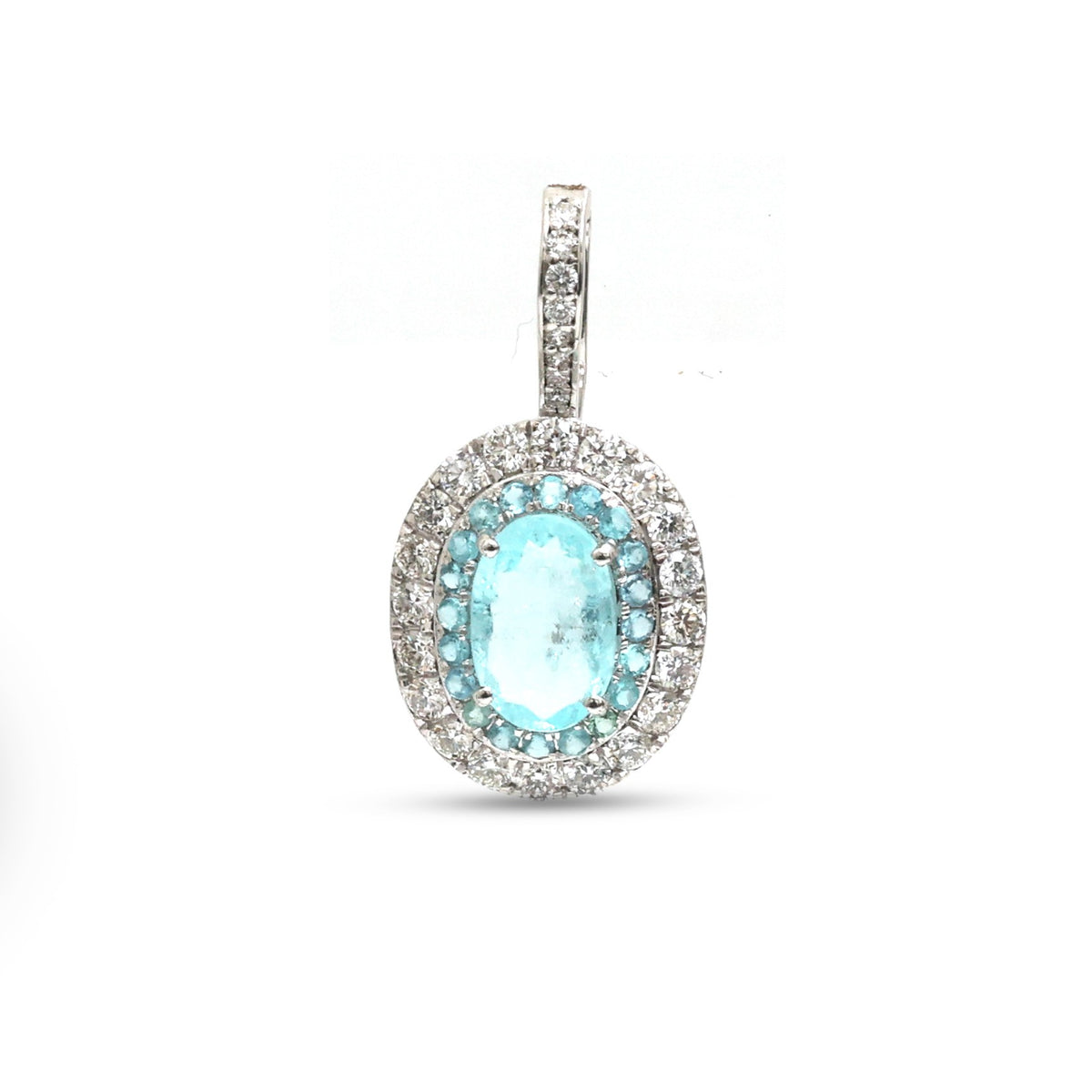 Paraiba Tourmaline Diamond Pendant