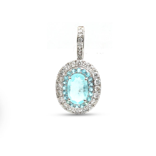 Paraiba Tourmaline Diamond Pendant