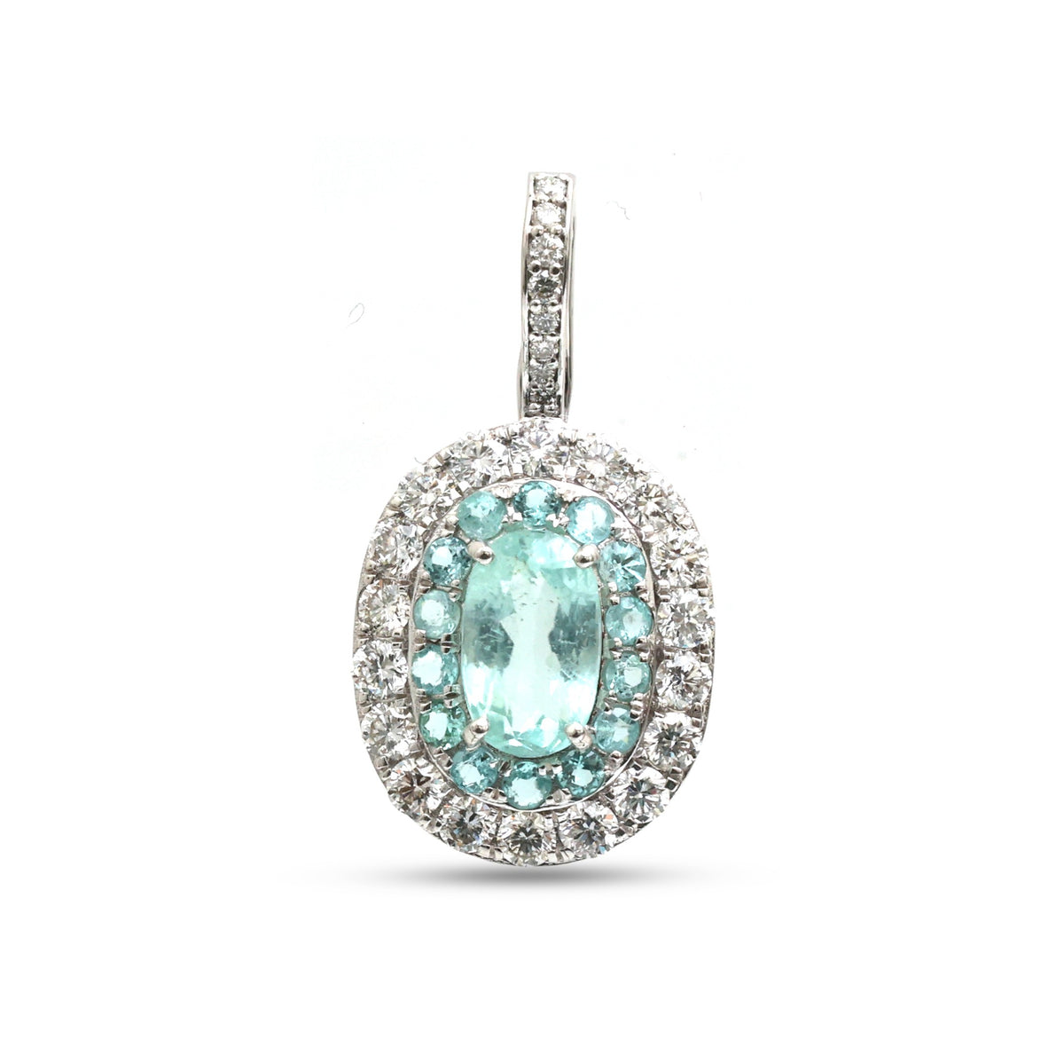 Paraiba Tourmaline Diamond Pendant