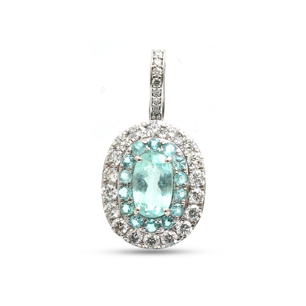 Paraiba Tourmaline Diamond Pendant