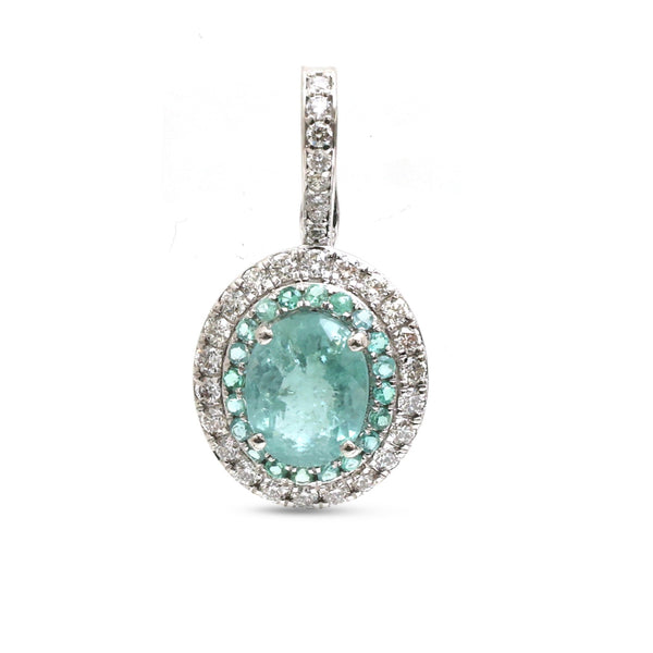 Paraiba Tourmaline Diamond Pendant