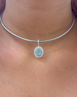 Paraiba Tourmaline Diamond Pendant