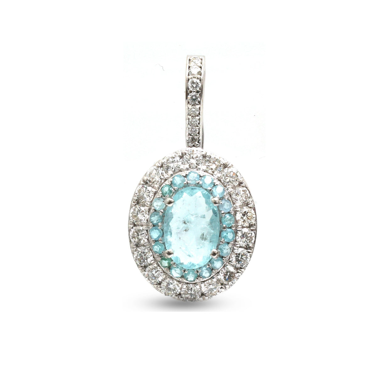 Paraiba Tourmaline Diamond Pendant