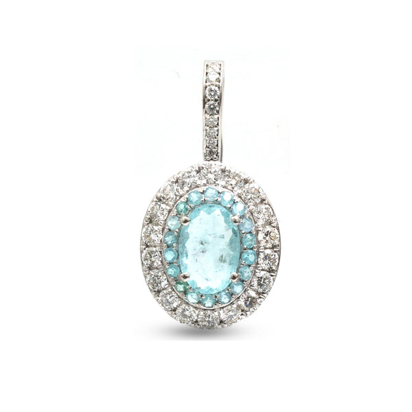Paraiba Tourmaline Diamond Pendant