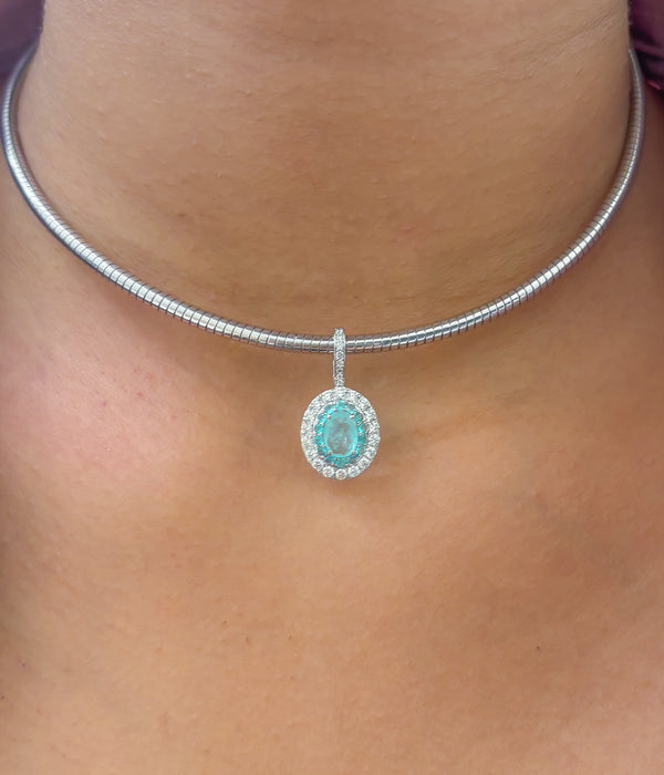 Paraiba Tourmaline Diamond Pendant
