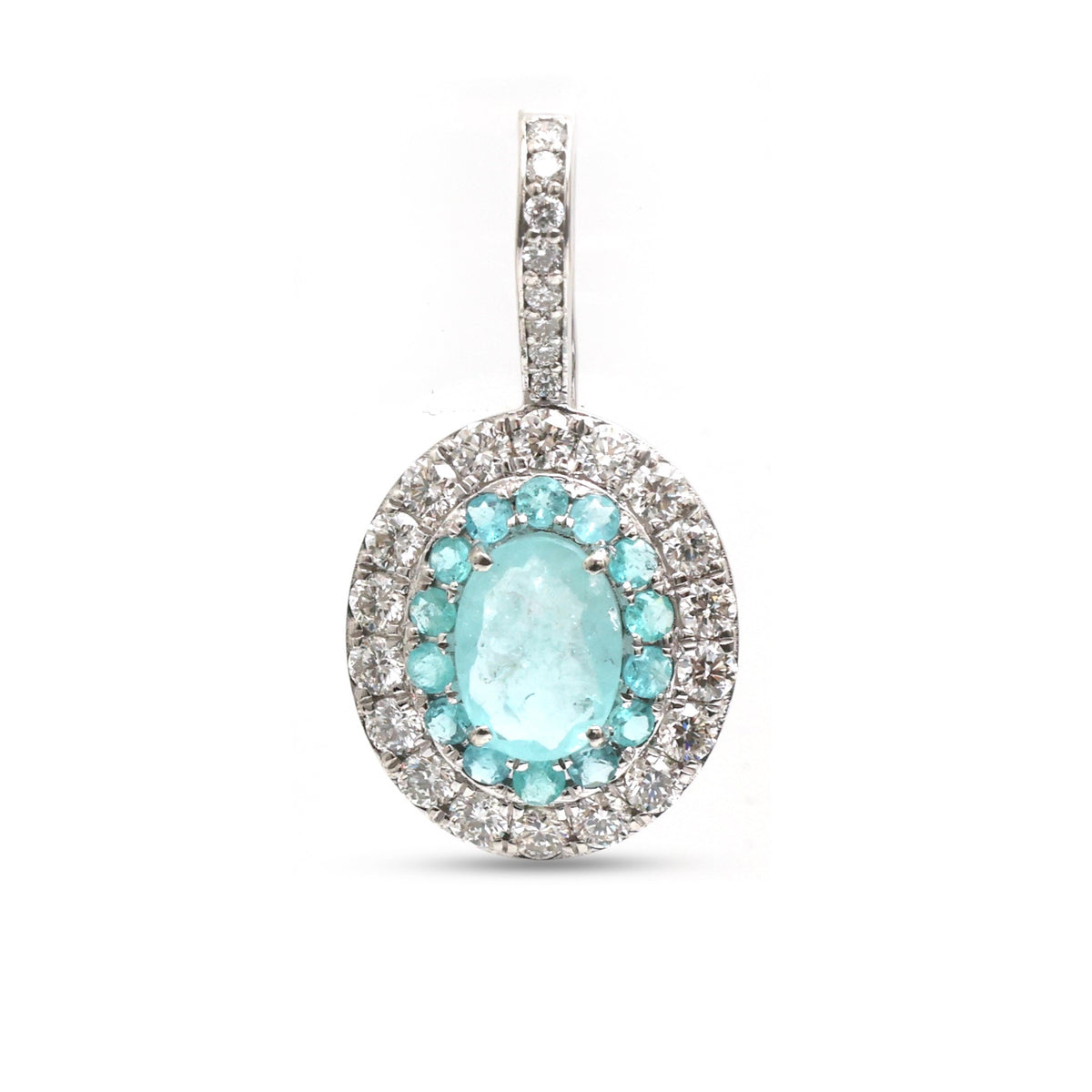 Paraiba Tourmaline Diamond Pendant