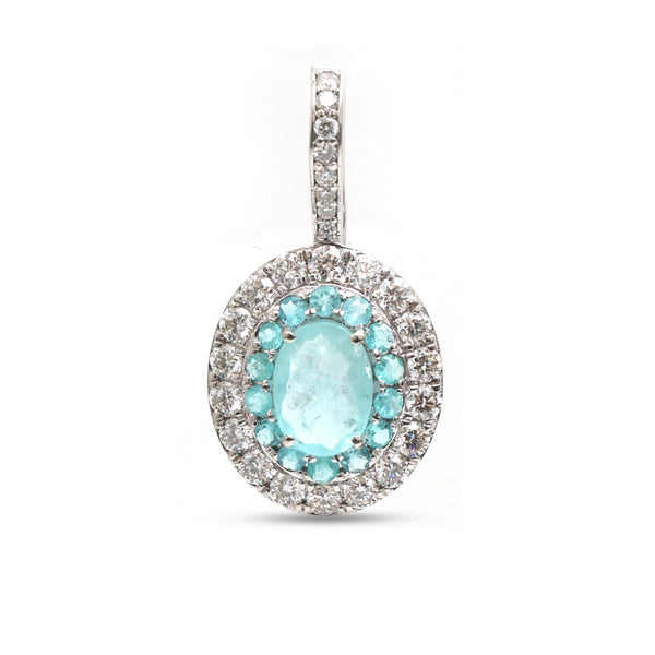 Paraiba Tourmaline Diamond Pendant