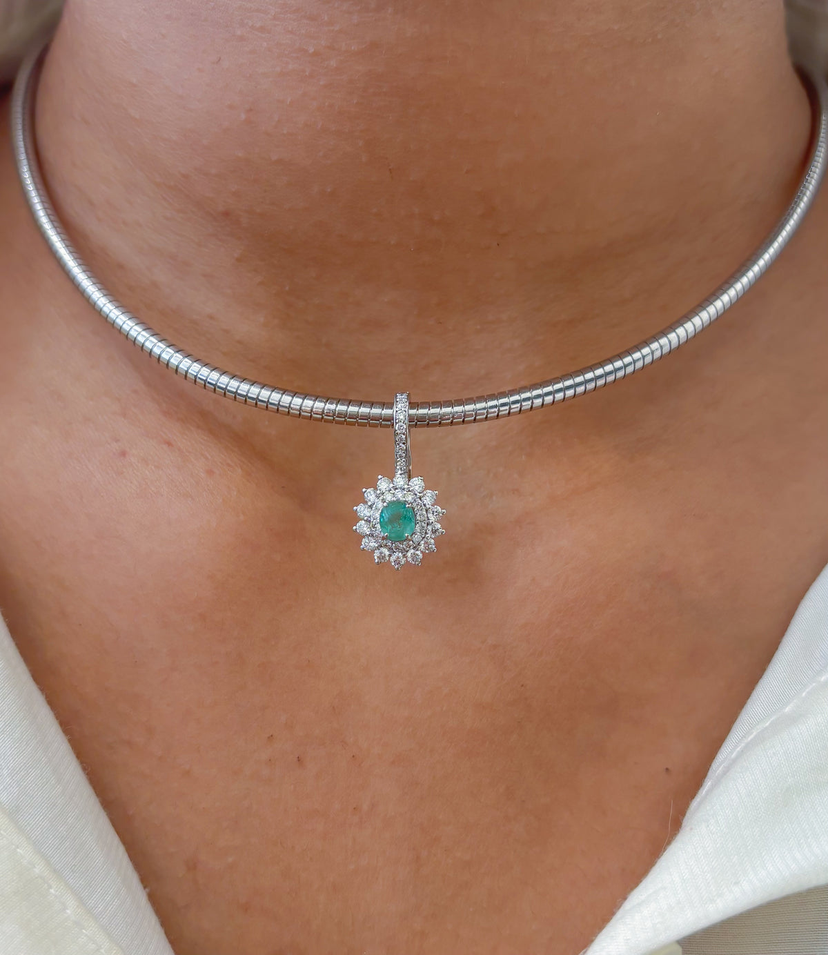 Diamond Paraiba Tourmaline Pendant