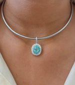 Paraiba Tourmaline Diamond Pendant