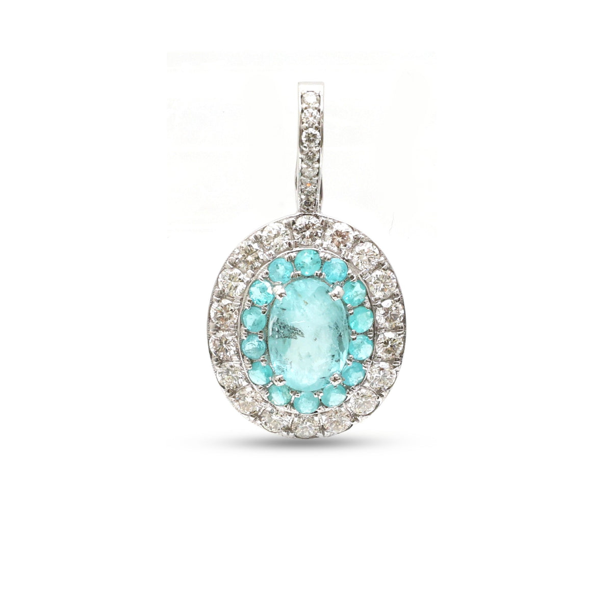Paraiba Tourmaline Diamond Pendant