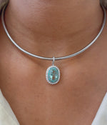Paraiba Tourmaline Diamond Pendant