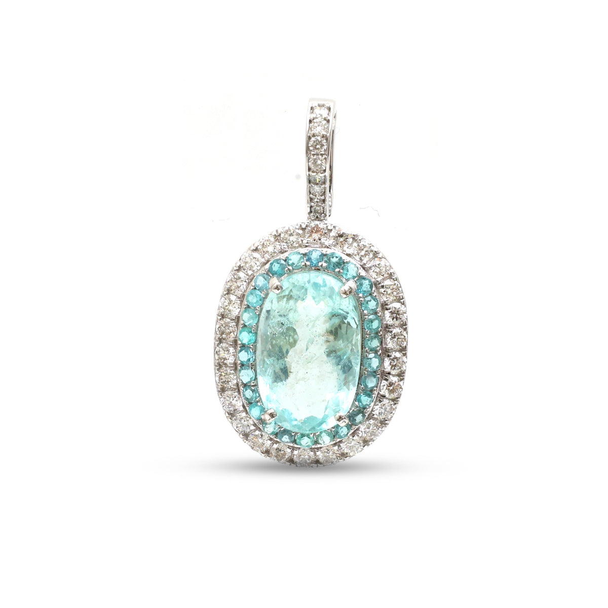 Paraiba Tourmaline Diamond Pendant