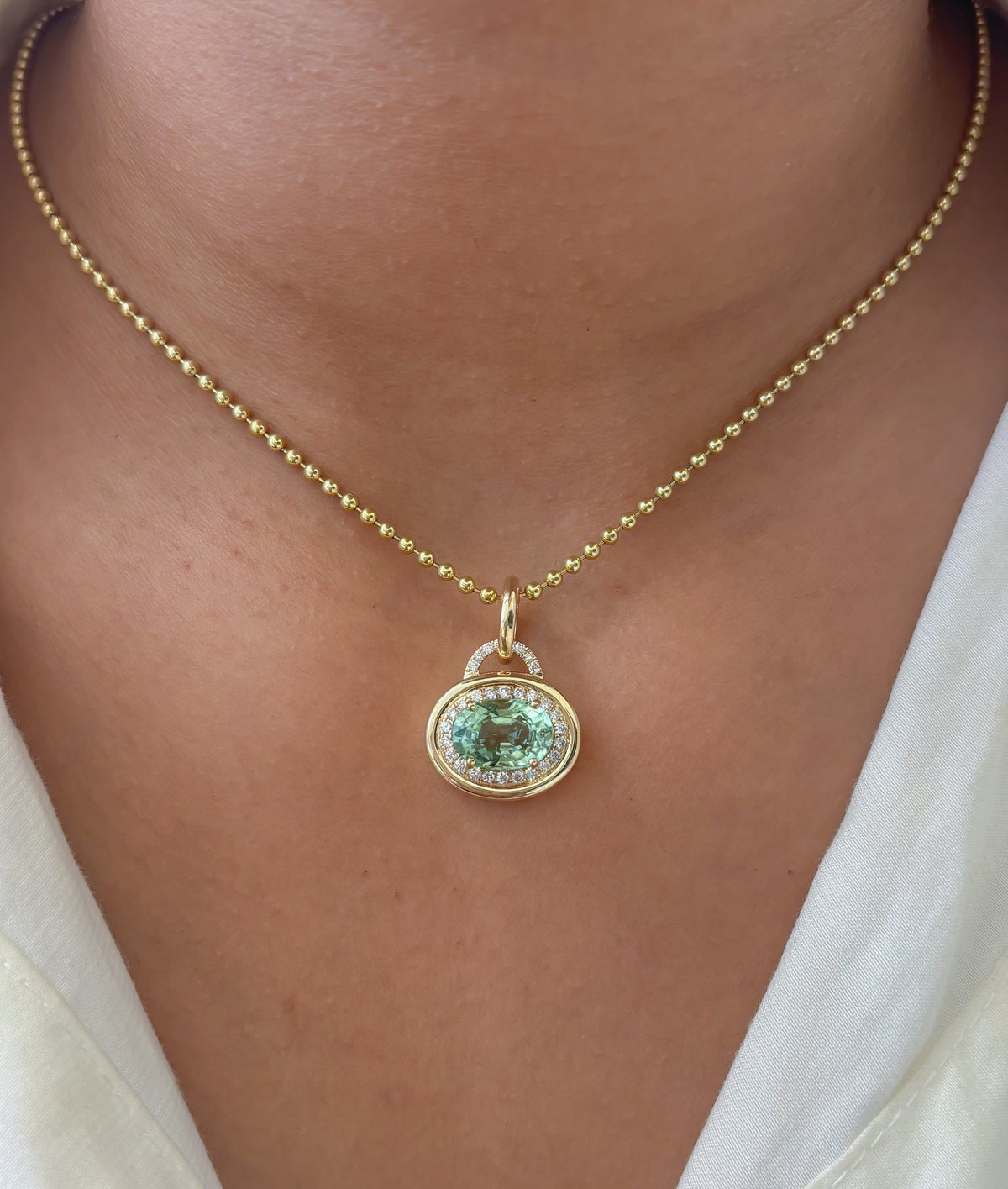 Tourmaline Mix Diamond Pendant