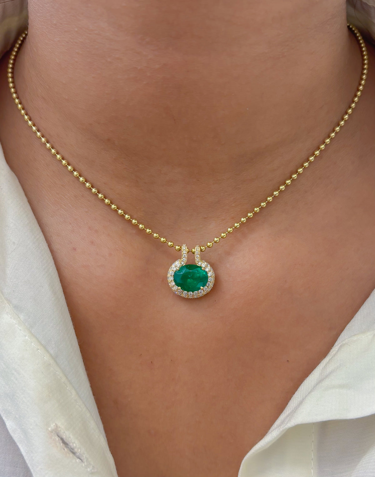 Emerald Diamond Pendant
