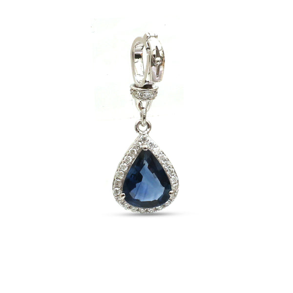 Blue Sapphire Diamond Pendant