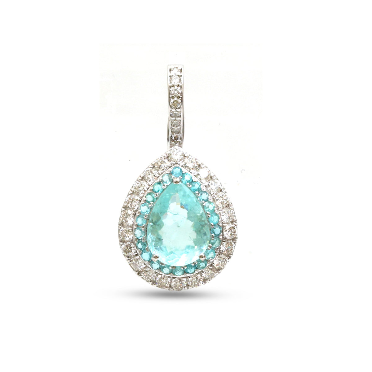 Paraiba Tourmaline Diamond Pendant