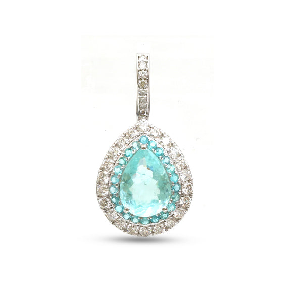 Paraiba Tourmaline Diamond Pendant