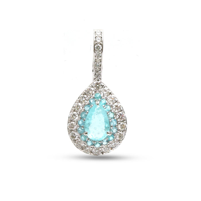 Paraiba Tourmaline Diamond Pendant