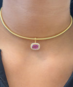 Pink Sapphire Diamond Pendant