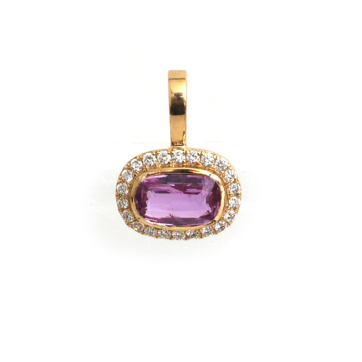 Pink Sapphire Diamond Pendant