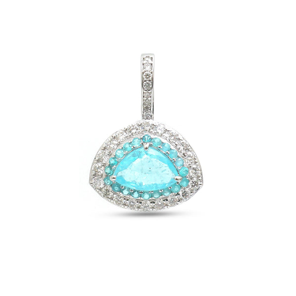 Paraiba Tourmaline Diamond Pendant