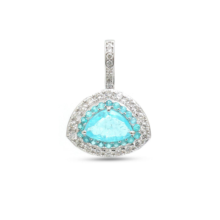 Paraiba Tourmaline Diamond Pendant