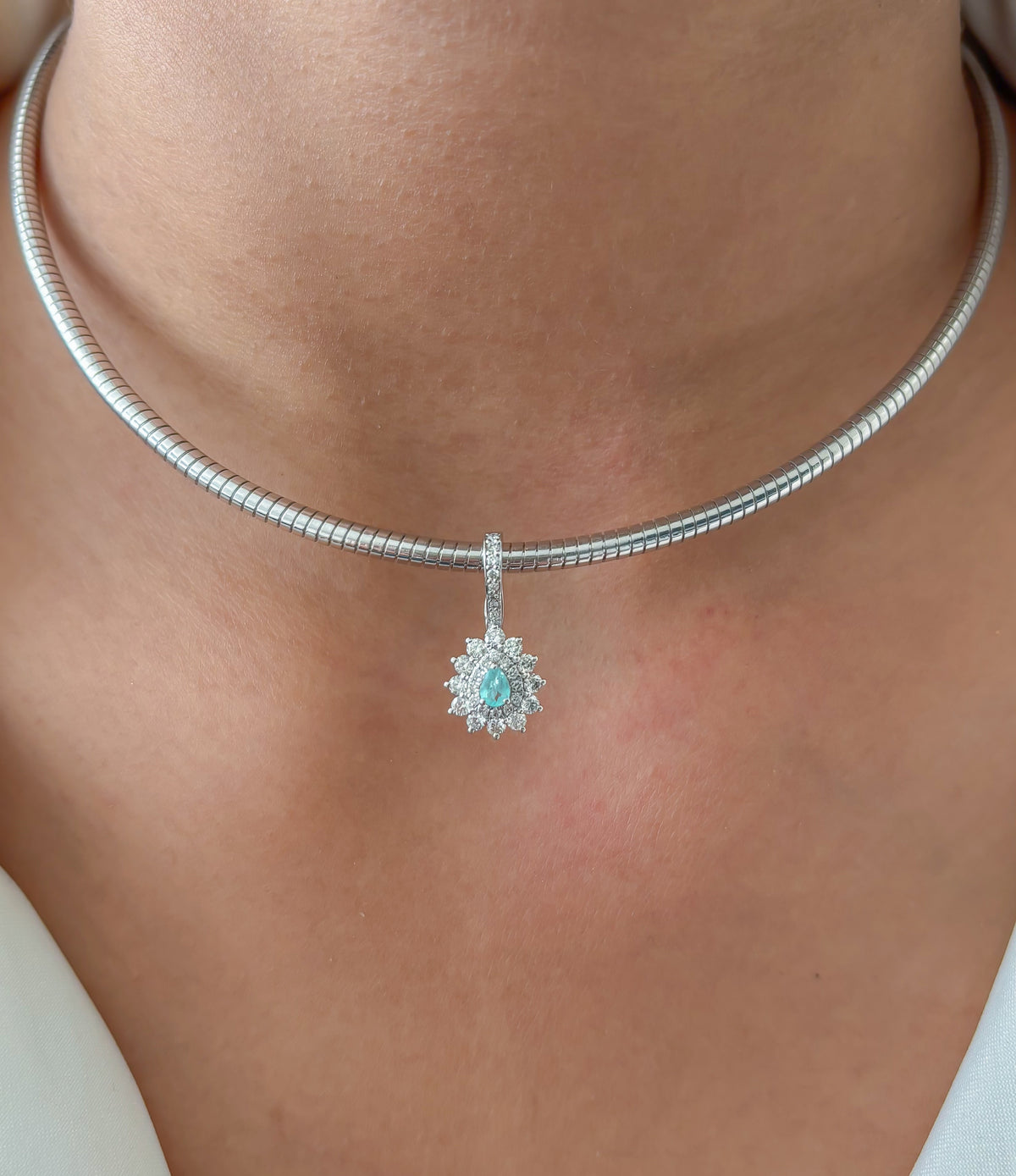 Diamond Paraiba Tourmaline Pendant