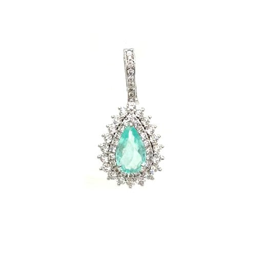 Paraiba Tourmaline Diamond Pendant