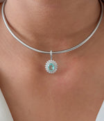 Paraiba Tourmaline Diamond Pendant