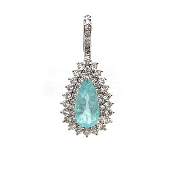 Paraiba Tourmaline Diamond Pendant