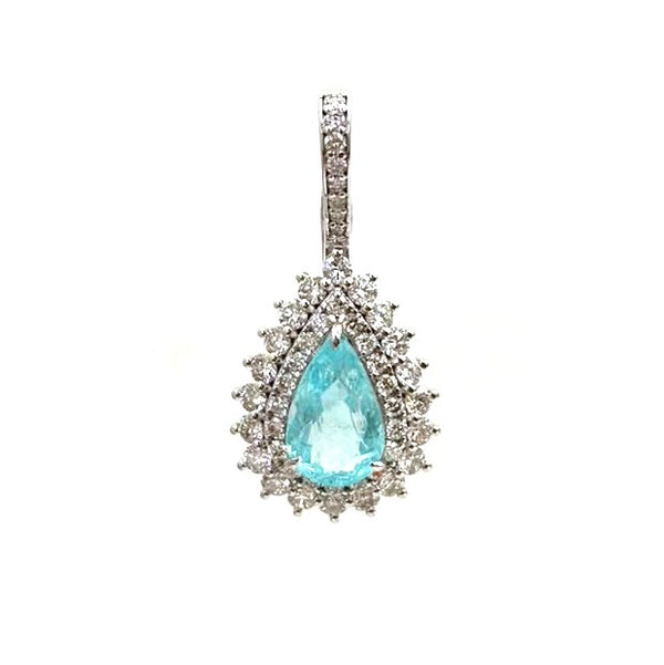 Paraiba Tourmaline Diamond Pendant