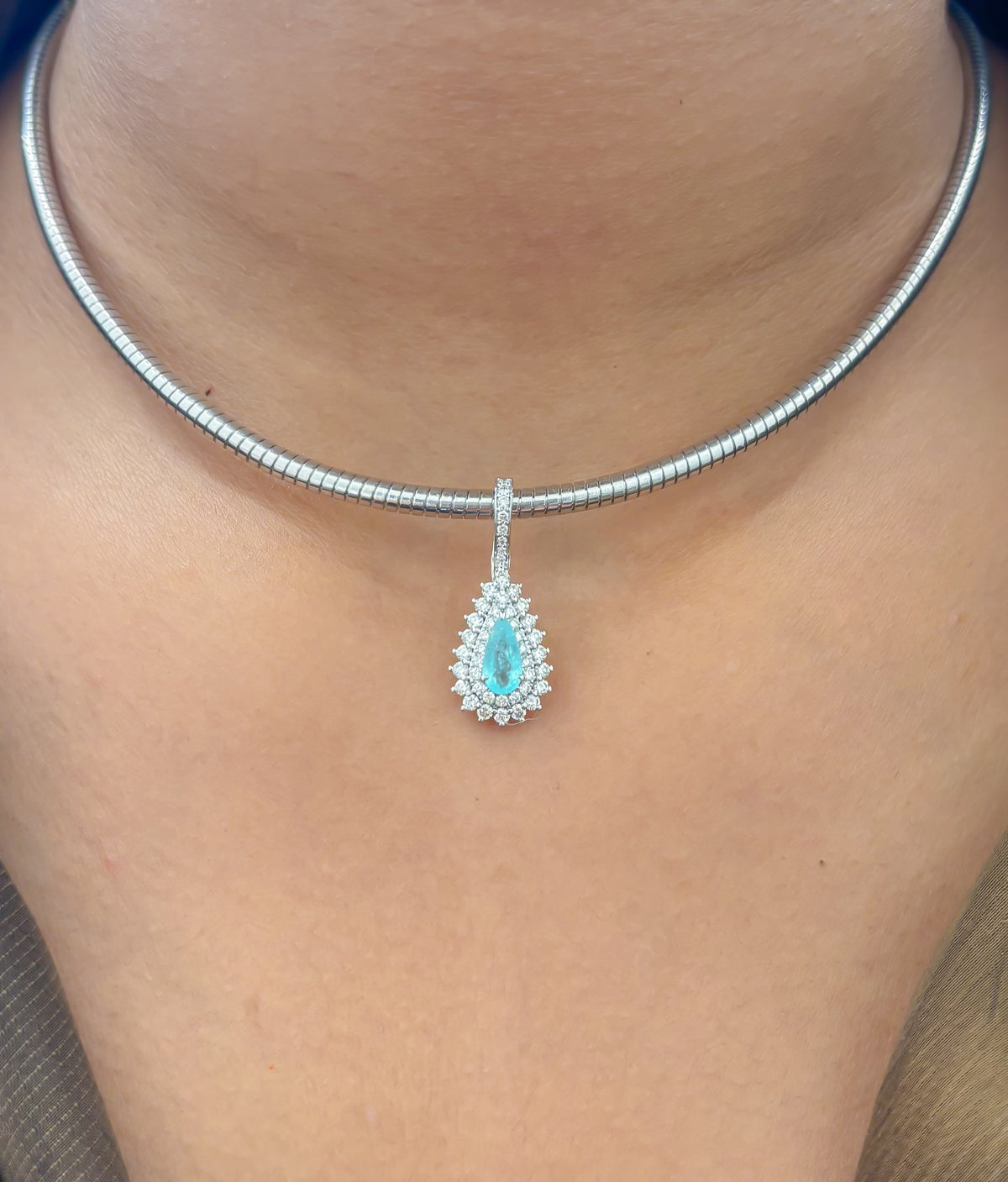 Diamond Paraiba Tourmaline Pendant