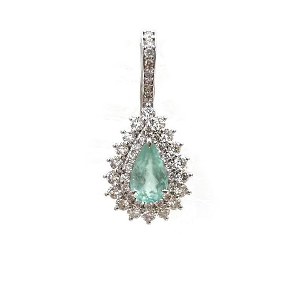 Paraiba Tourmaline Diamond Pendant
