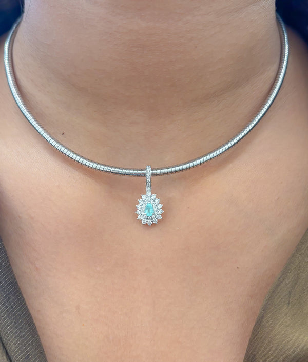 Diamond Paraiba Tourmaline Pendant