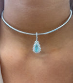 Diamond Paraiba Tourmaline Pendant