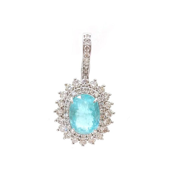 Paraiba Tourmaline Diamond Pendant