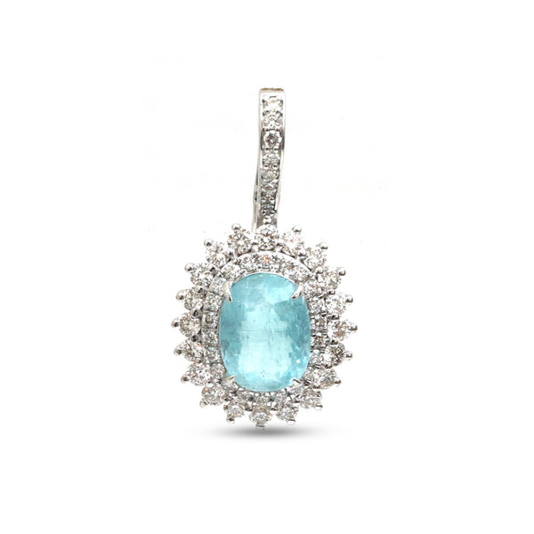 Paraiba Tourmaline Diamond Pendant