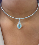 Paraiba Tourmaline Diamond Pendant