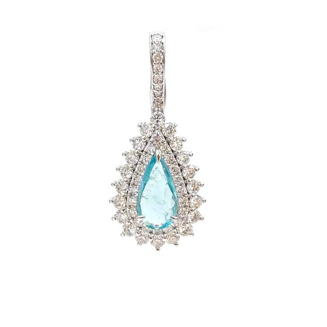 Paraiba Tourmaline Diamond Pendant
