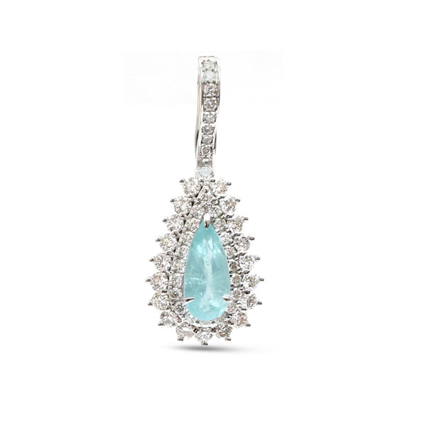 Paraiba Tourmaline Diamond Pendant