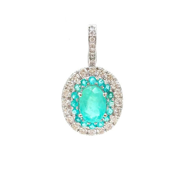 Paraiba Tourmaline Diamond Pendant