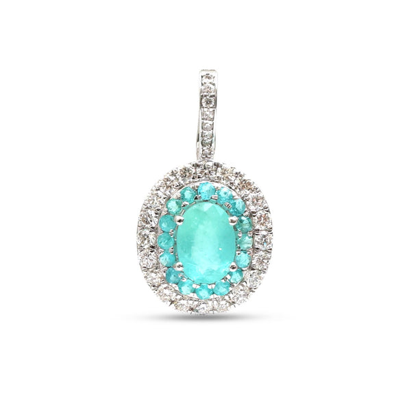 Paraiba Tourmaline Diamond Pendant