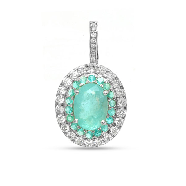 Paraiba Tourmaline Diamond Pendant